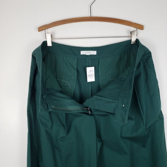 Loft Poplin Wide Leg Pants NWT Emerald Green Chino Womens Size 12 - Picture 6 of 9